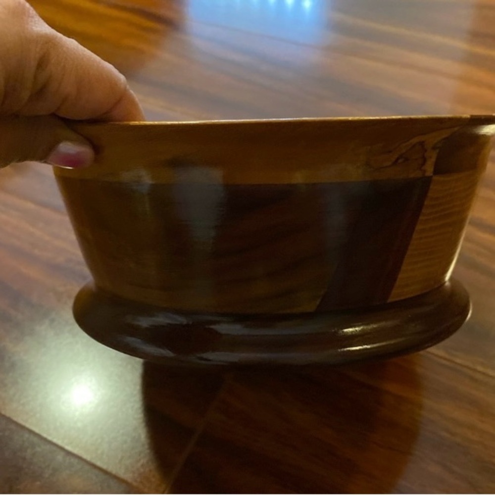 Beautiful Handcrafted Wooden Bowl 4” - Picture 3 of 7